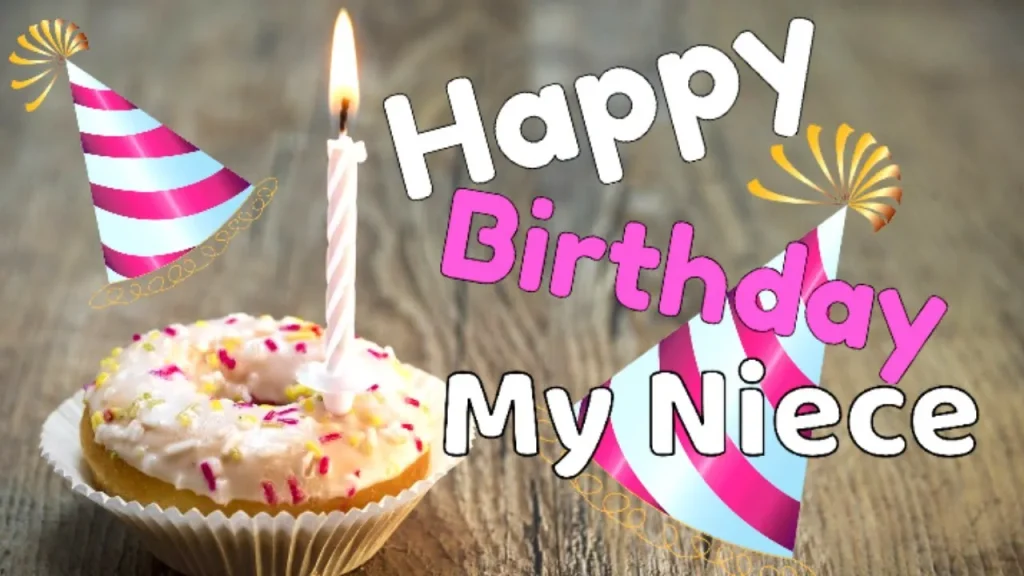 Happy Birthday wishes for Niece in Marathi with cupcake and candles.